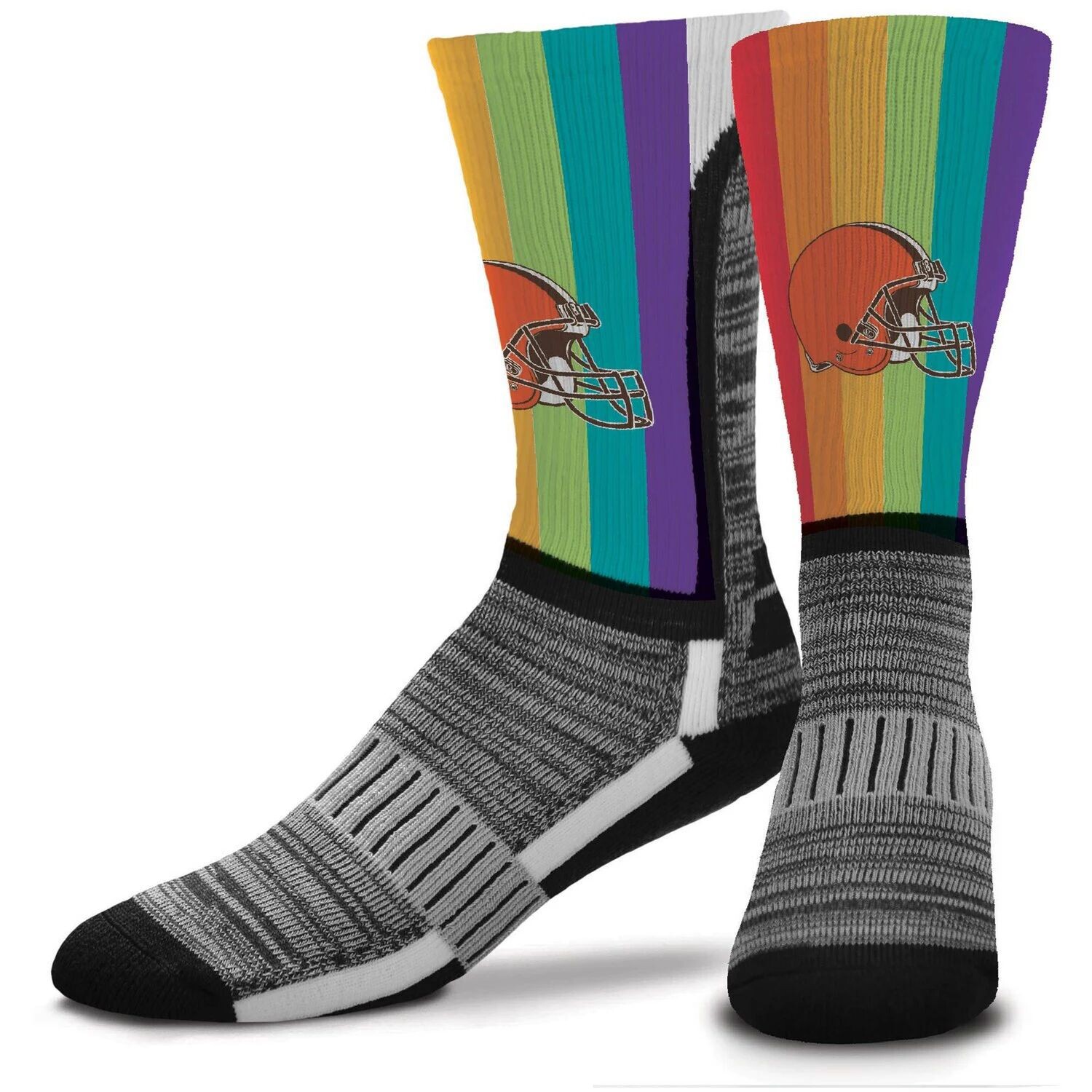 

Мужские носки для босых ног Cleveland Browns с V-образным вырезом Rainbow Crew