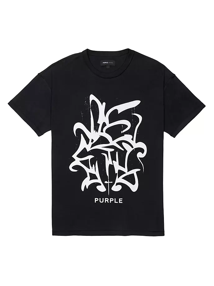 

Хлопковая футболка с графическим рисунком Purple Brand, черный