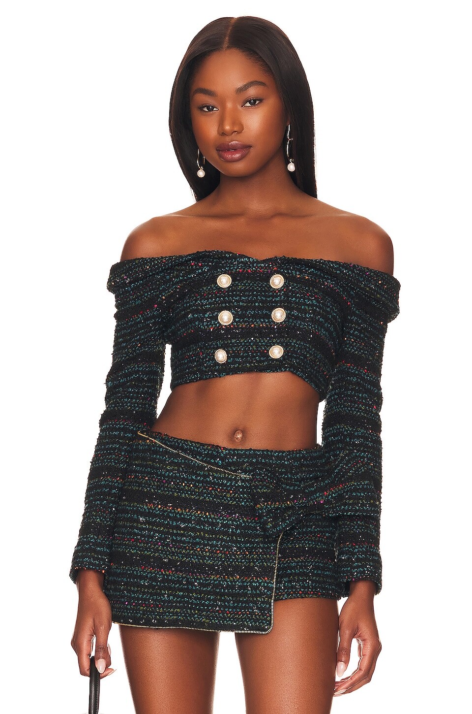

Топ Lovers and Friends Alexandria Cropped, цвет Black & Blue Multi
