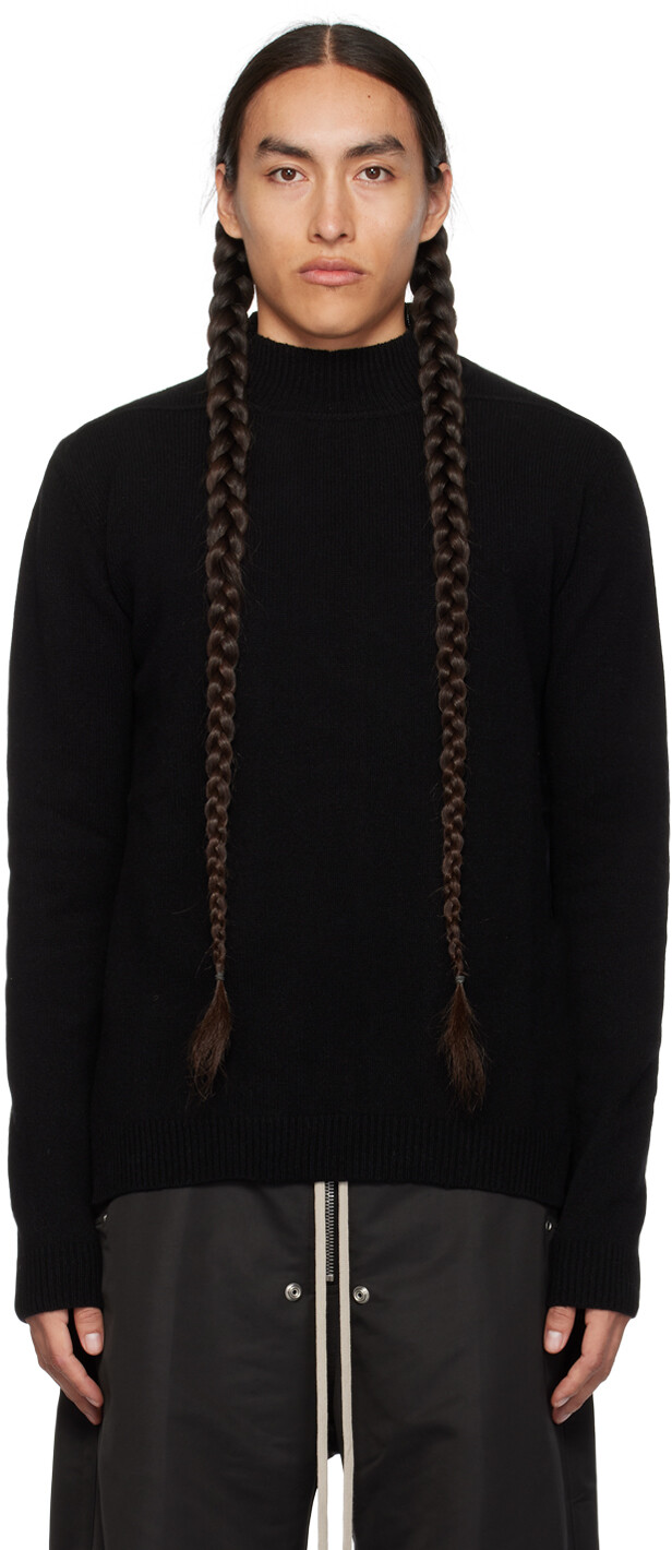 

Черная водолазка в рубчик Rick Owens, Черный