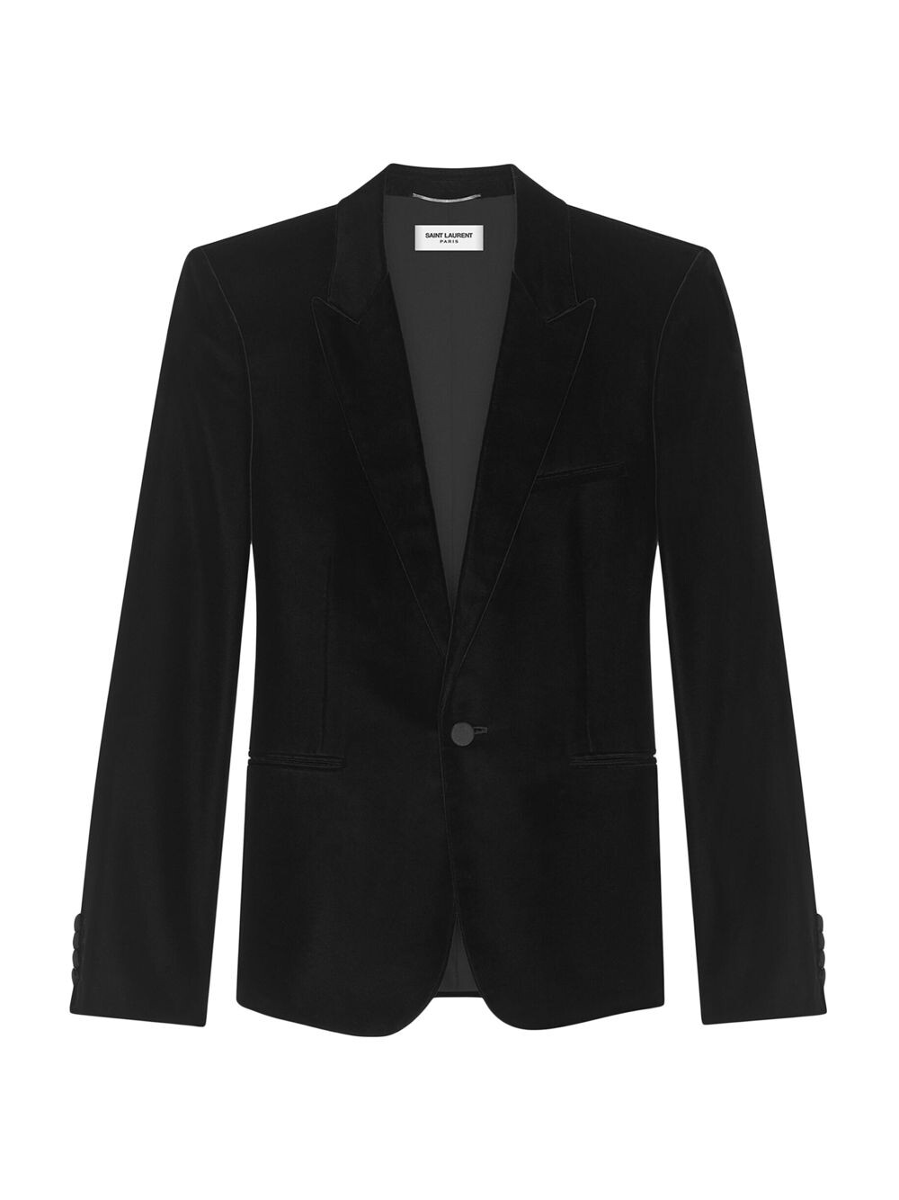 

Классический вечерний бархатный жакет Saint Laurent, черный