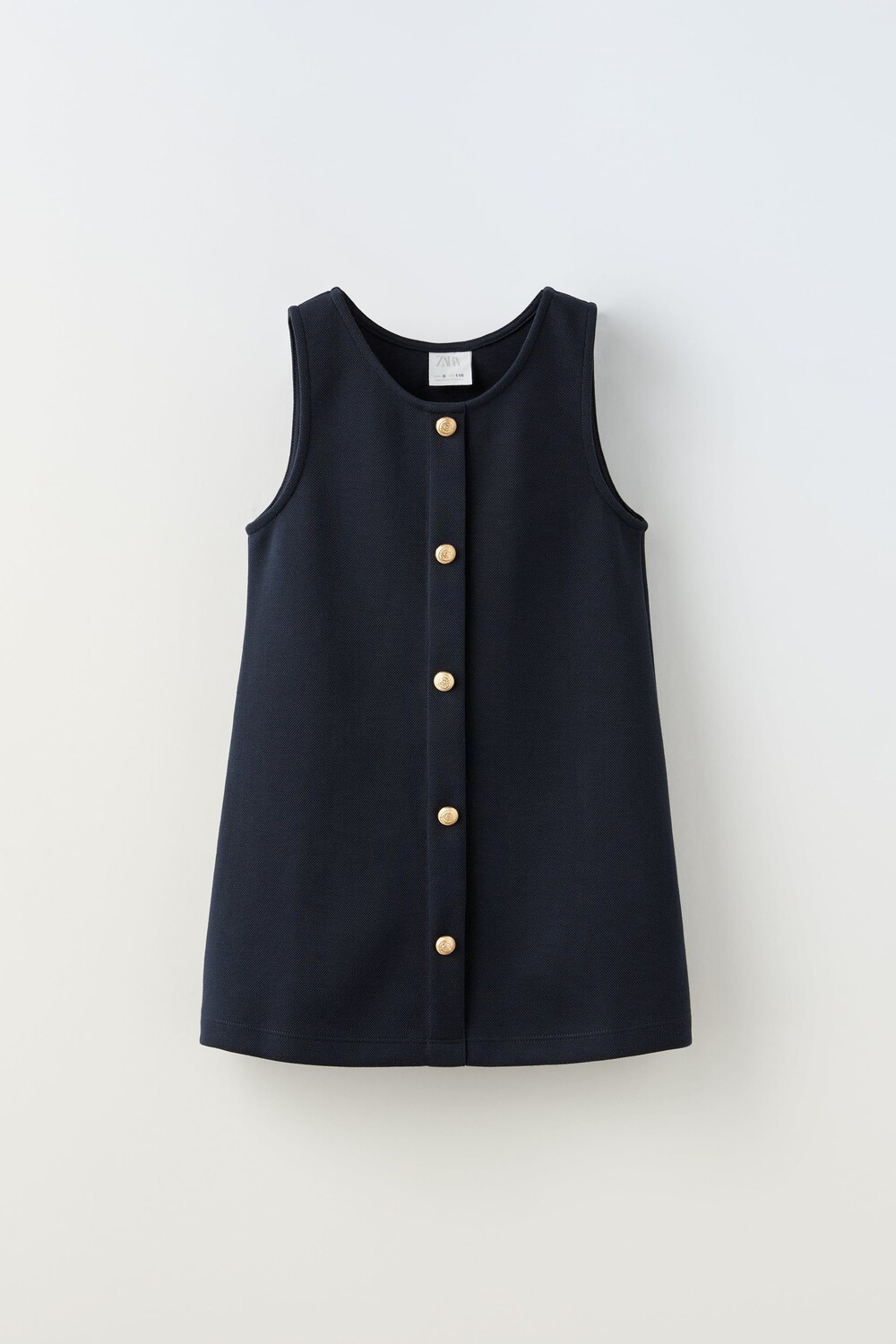

Платье с контрастными кнопками Zara, темно-синий