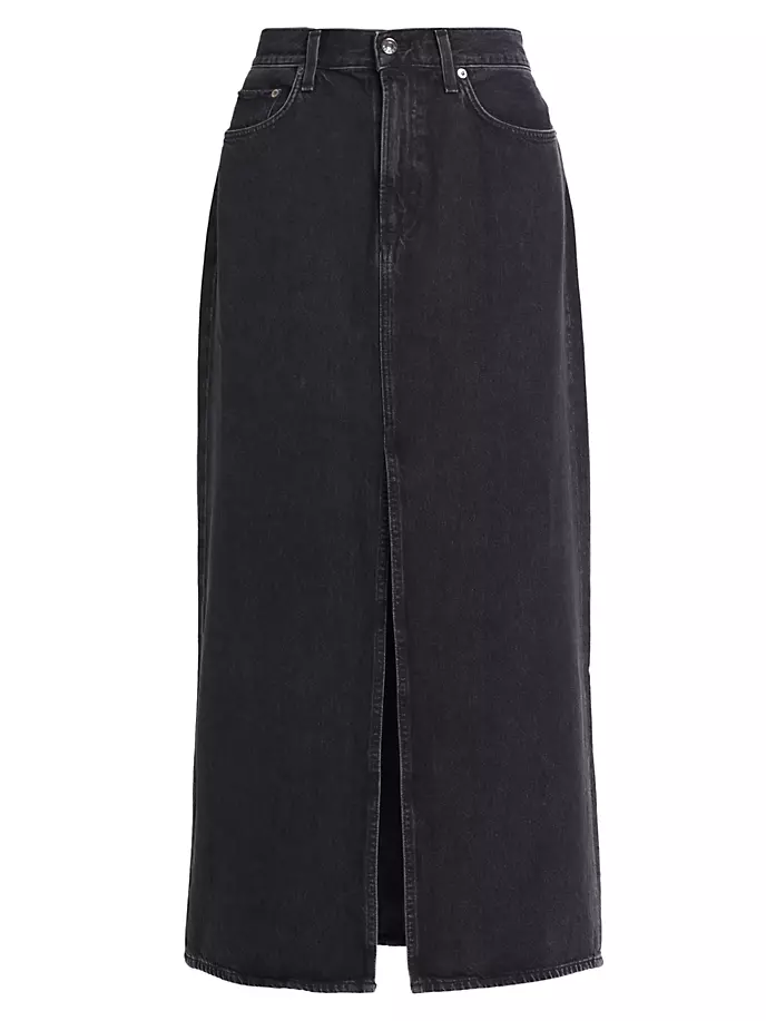 Джинсовая юбка макси Leif Agolde, черный