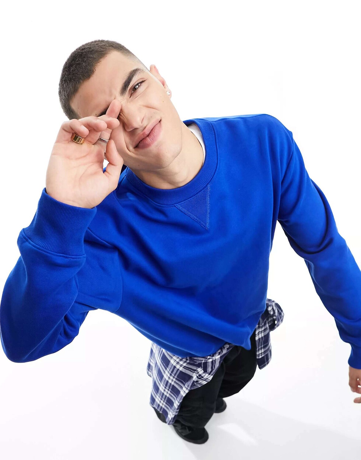 

Синяя толстовка оверсайз ASOS, Синий