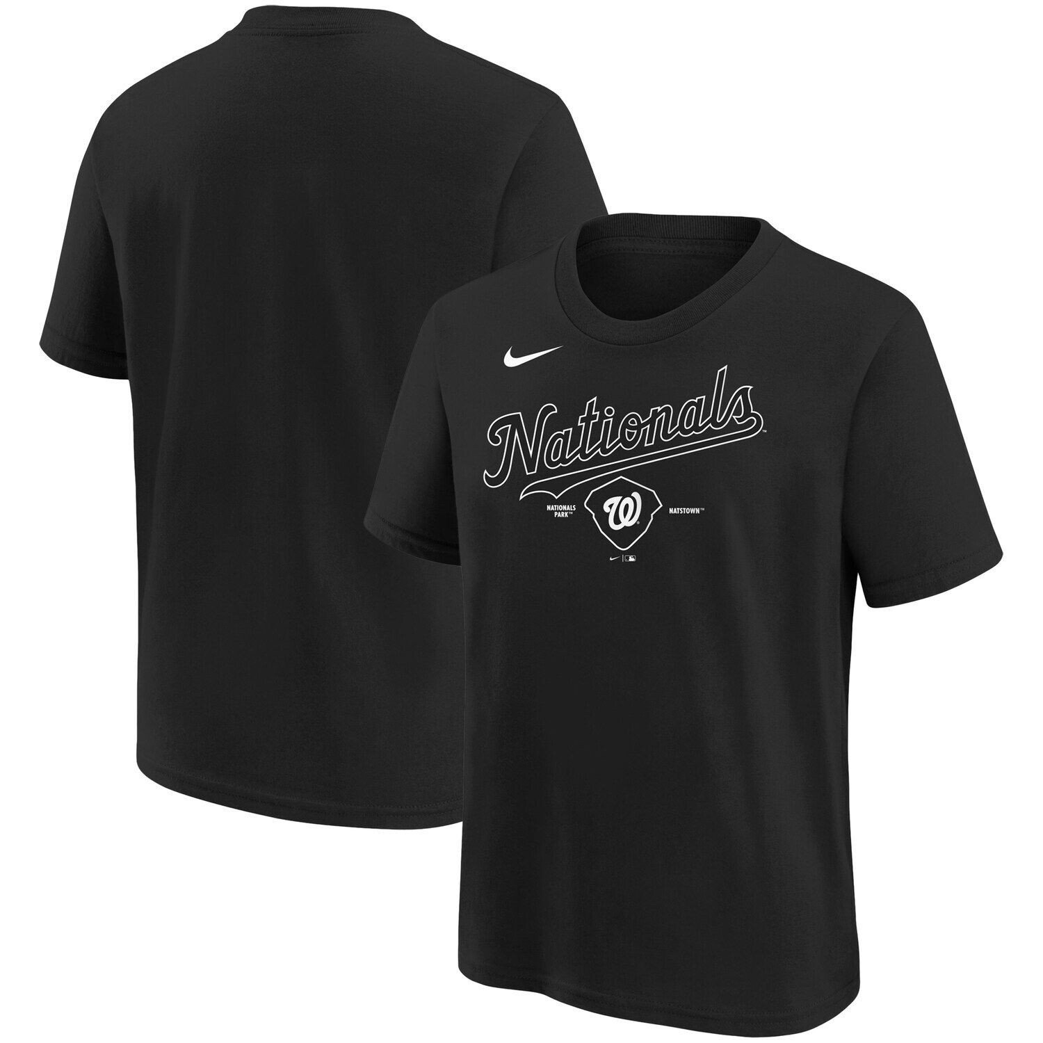 

Молодежная черная футболка для местных территорий Nike Washington Nationals Nike