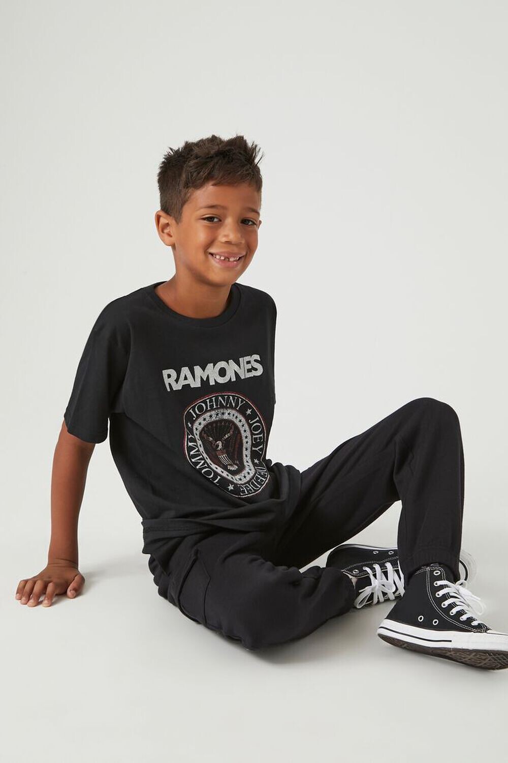 

Детская футболка с рисунком Ramones Forever 21, черный
