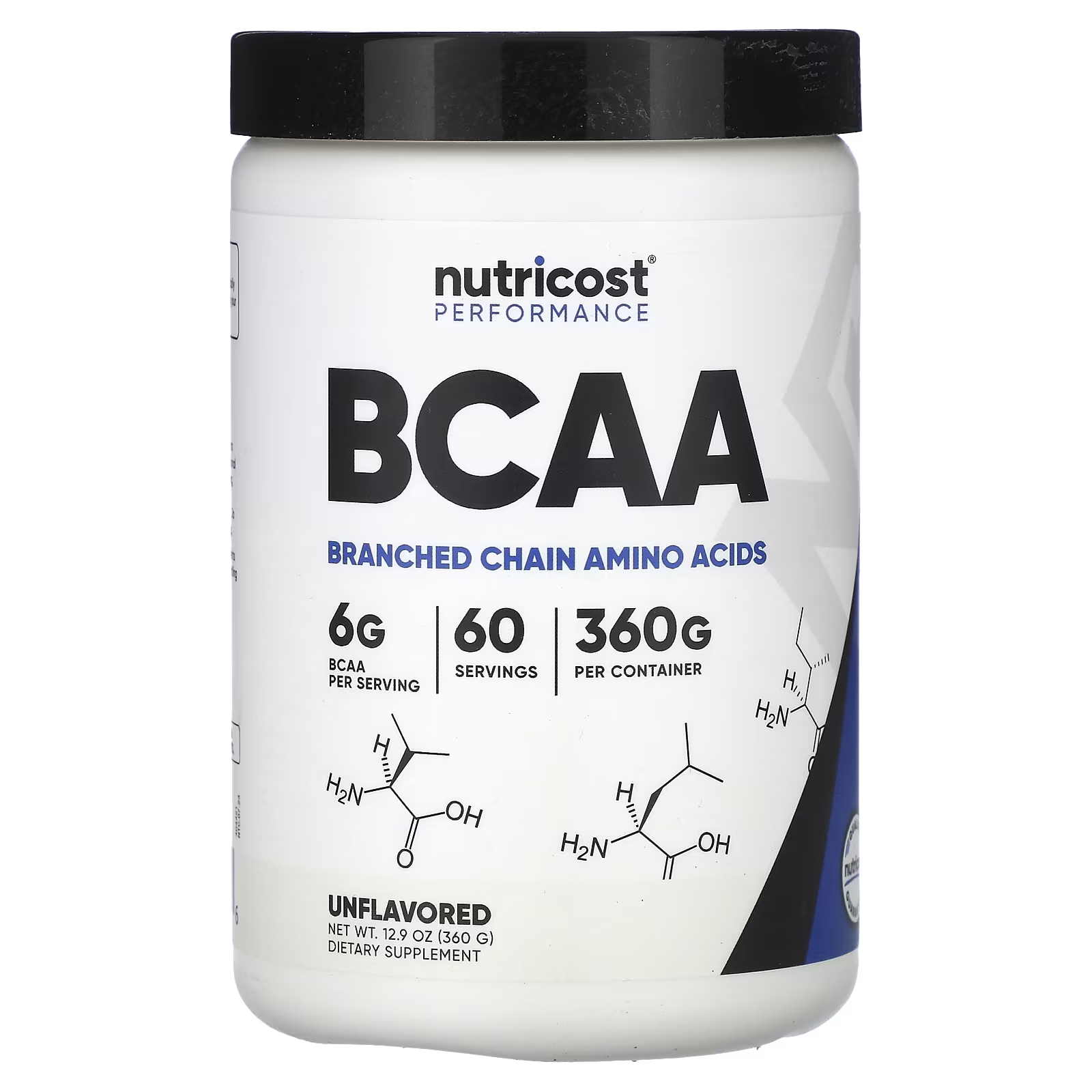 Пищевая добавка Nutricost Performance BCAA, 360 г life extension аминокислоты с разветвленной цепью 90 капсул