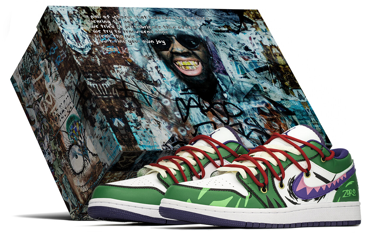 

Кроссовки Air Jordan 1 Vintage Basketball Shoes Men Low-top Green/purple, фиолетовый