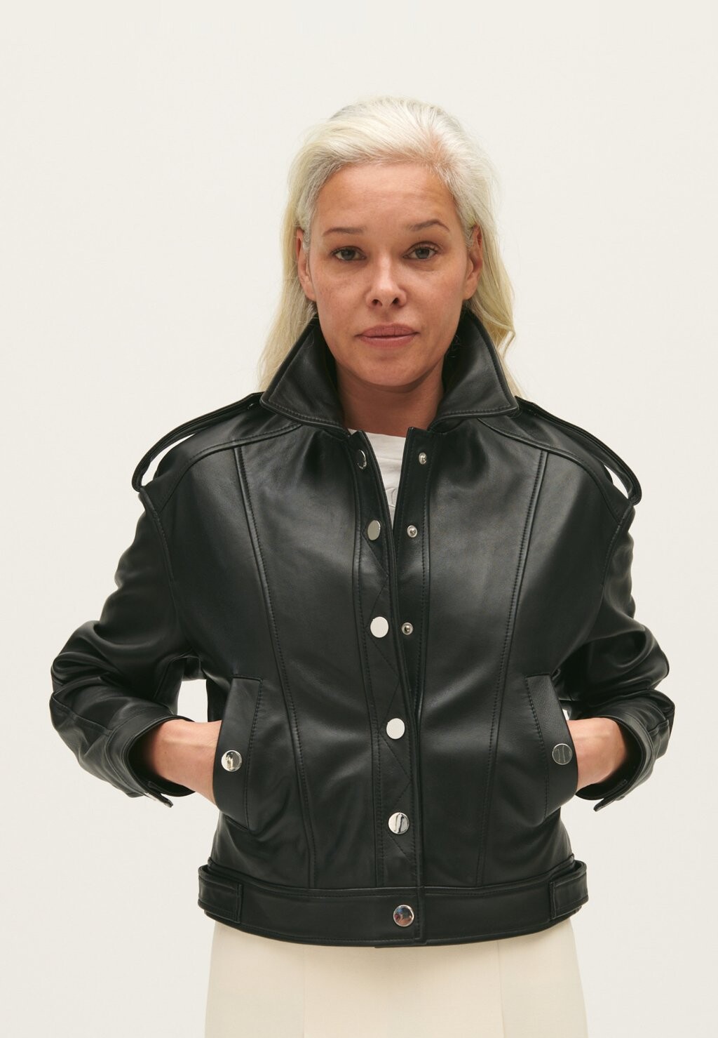 

Кожаная куртка Cailou Claudie Pierlot, цвет noir