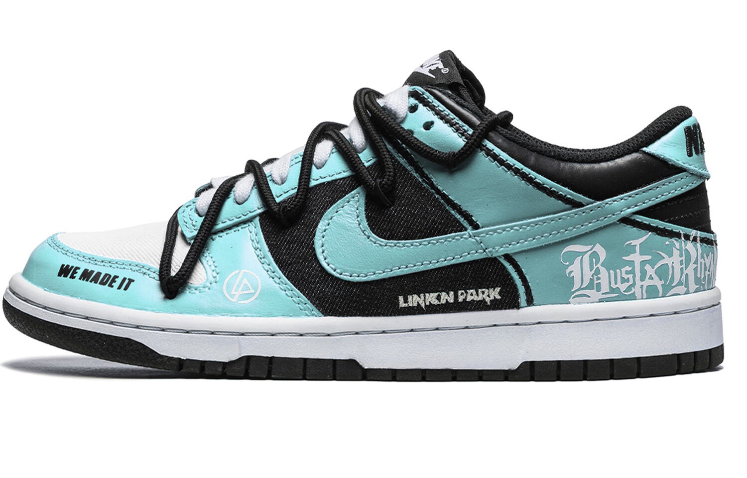 

Кроссовки Nike Dunk Skateboarding Shoes Unisex Low-top Black Cyan, черный