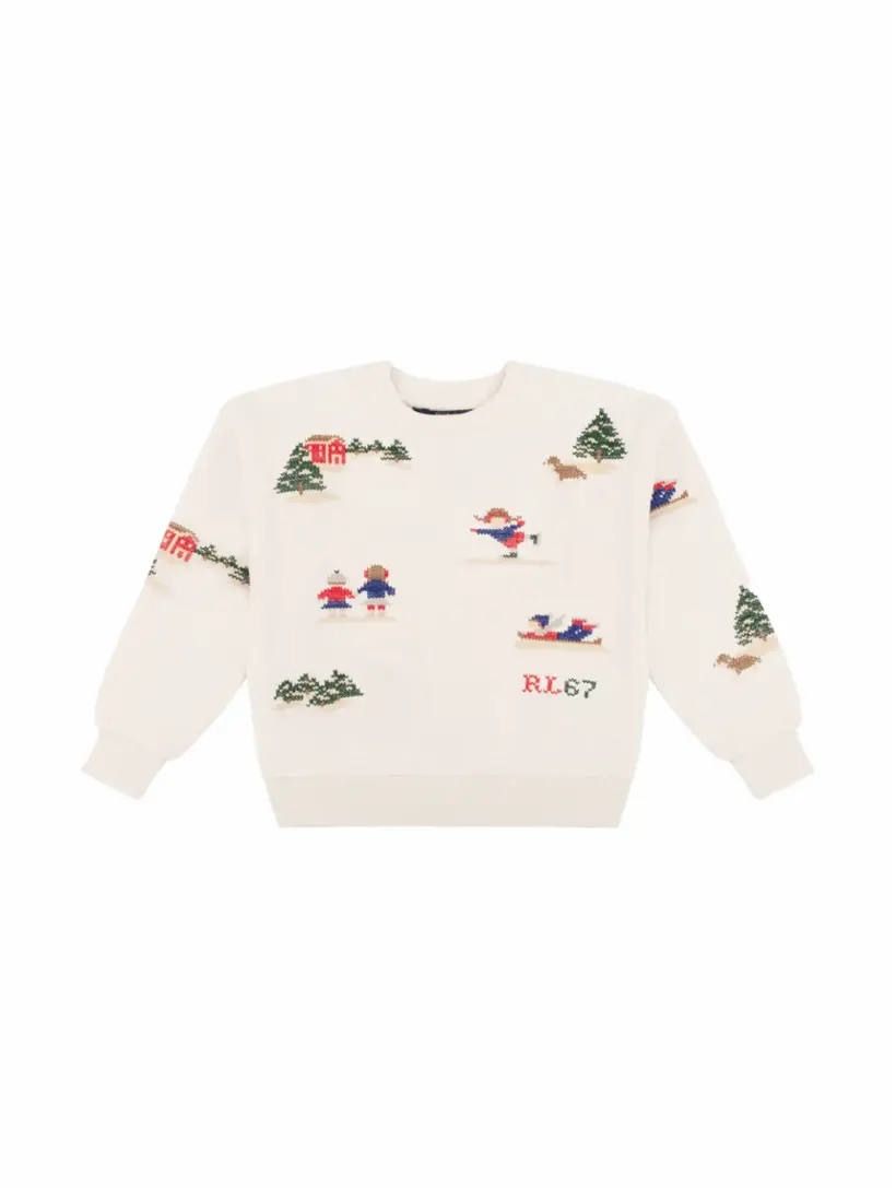 

Хлопковый свитшот с вышивкой Ralph Lauren, белый