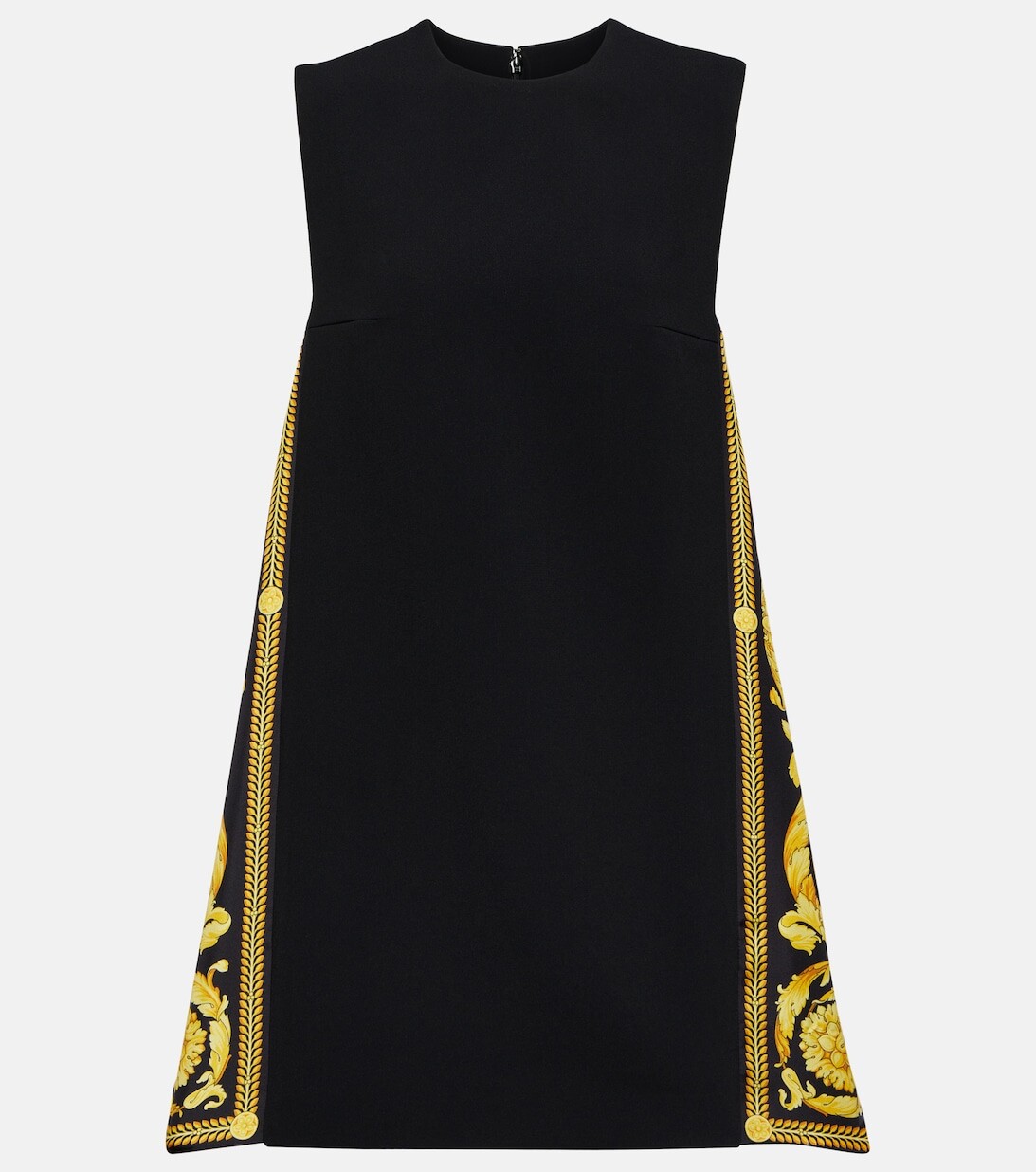 

Платье прямого кроя из крепа и твила Barocco VERSACE, черный
