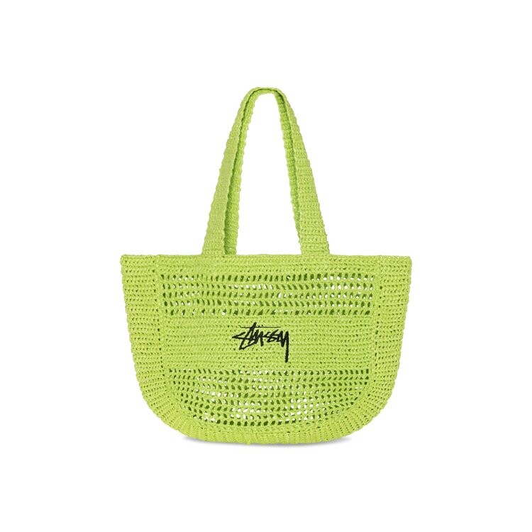

Сумка-тоут Stussy Raffia Tote Bag, цвет Lime