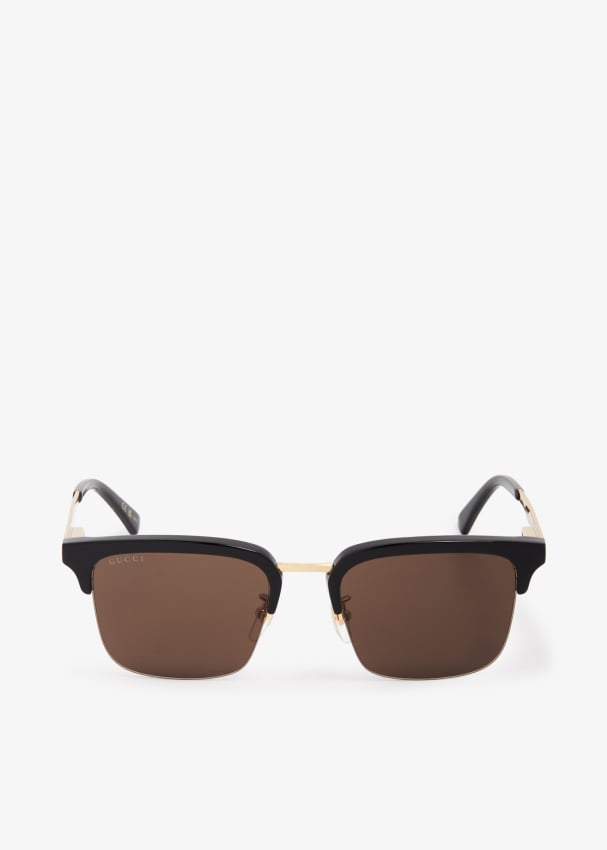 Солнцезащитные очки Gucci Rectangular-Frame, коричневый солнцезащитные очки web белый