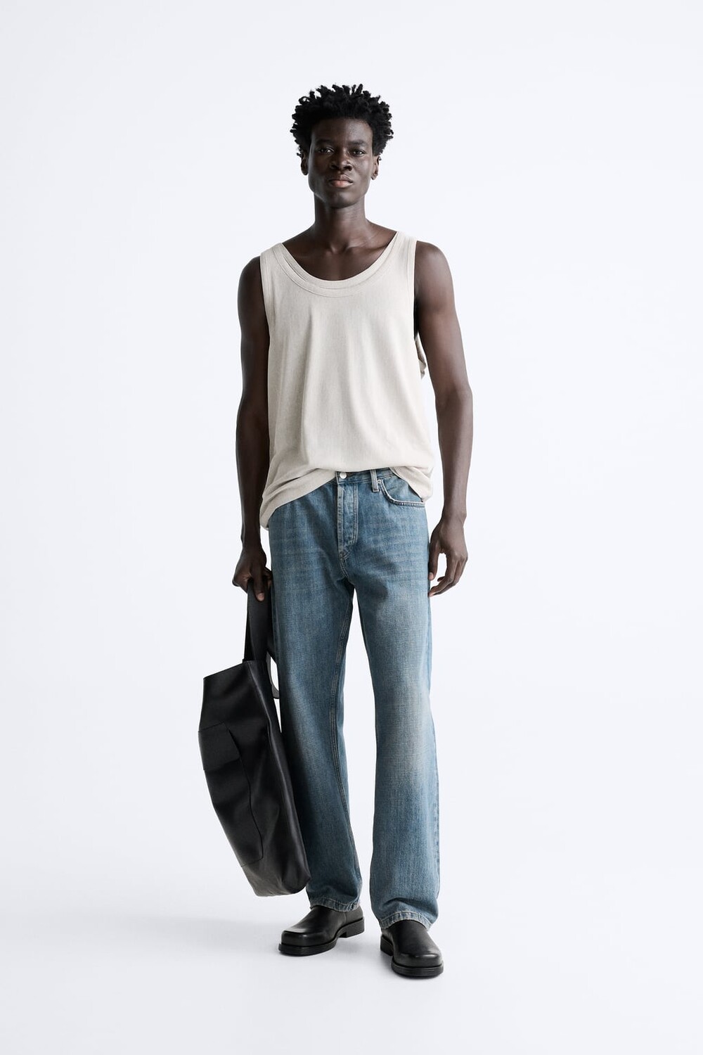 

Рустичная майка ZARA, норковый