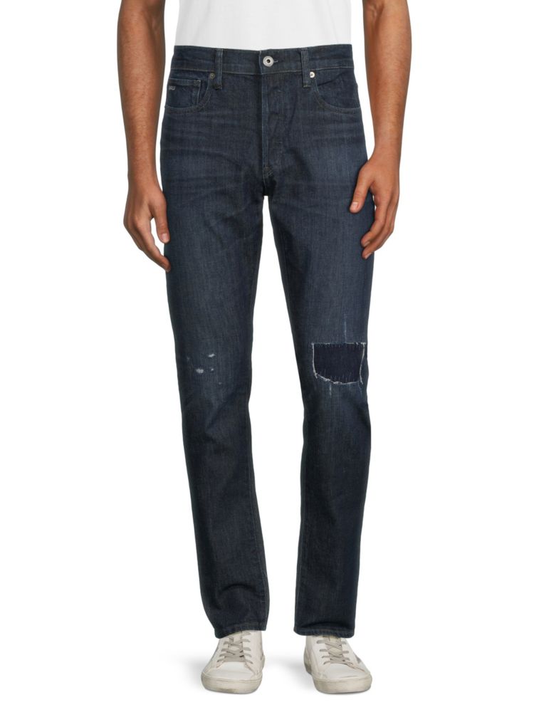 Джинсы с высокой посадкой и потертостями G-Star Raw, синий джинсы g star с потертостями 40 размер