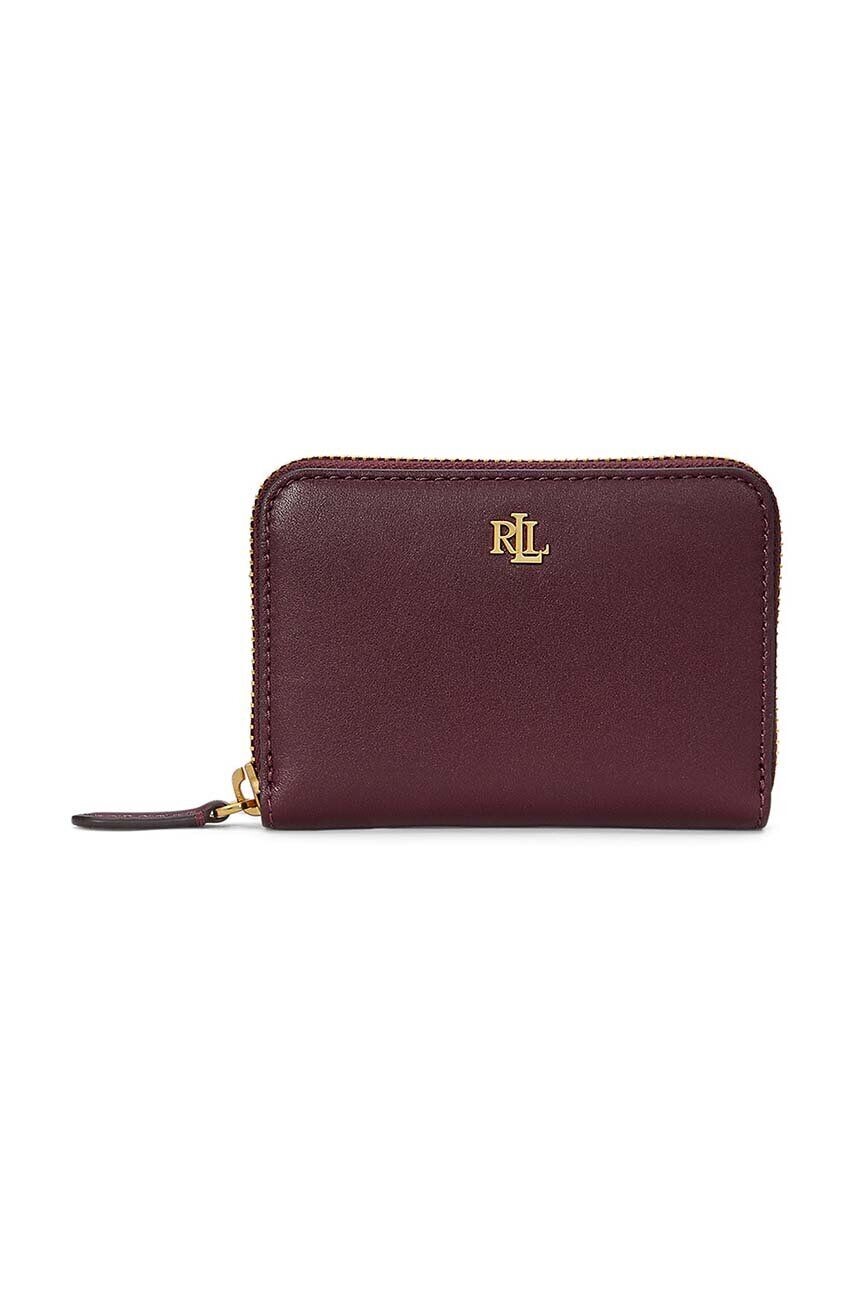 

Кожаный кошелек Lauren Ralph Lauren, гранатовый