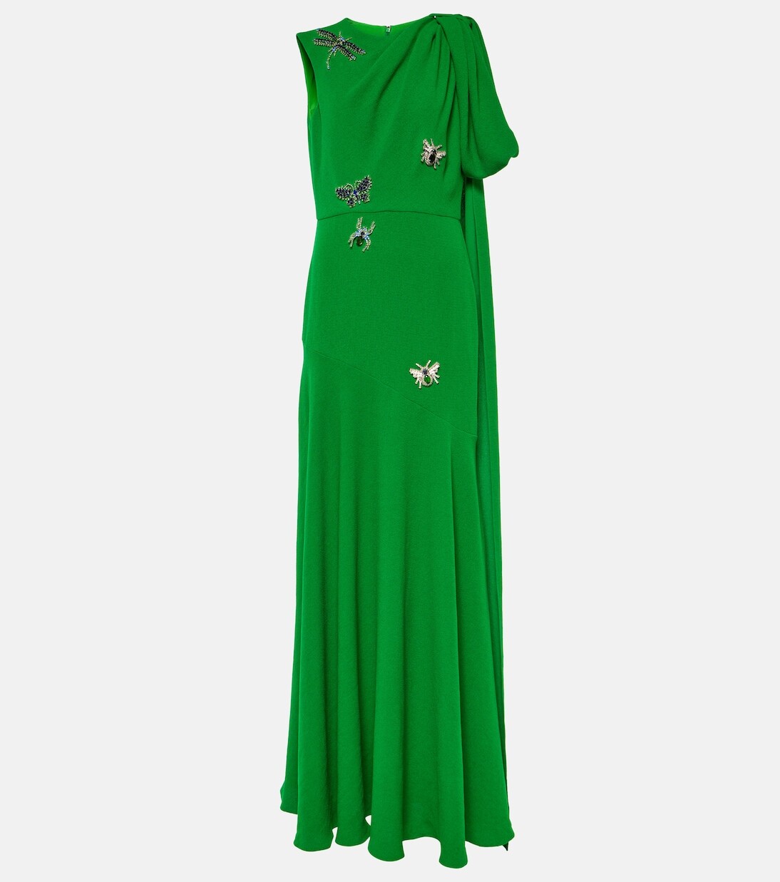 

Украшенное драпированное платье Erdem, зеленый