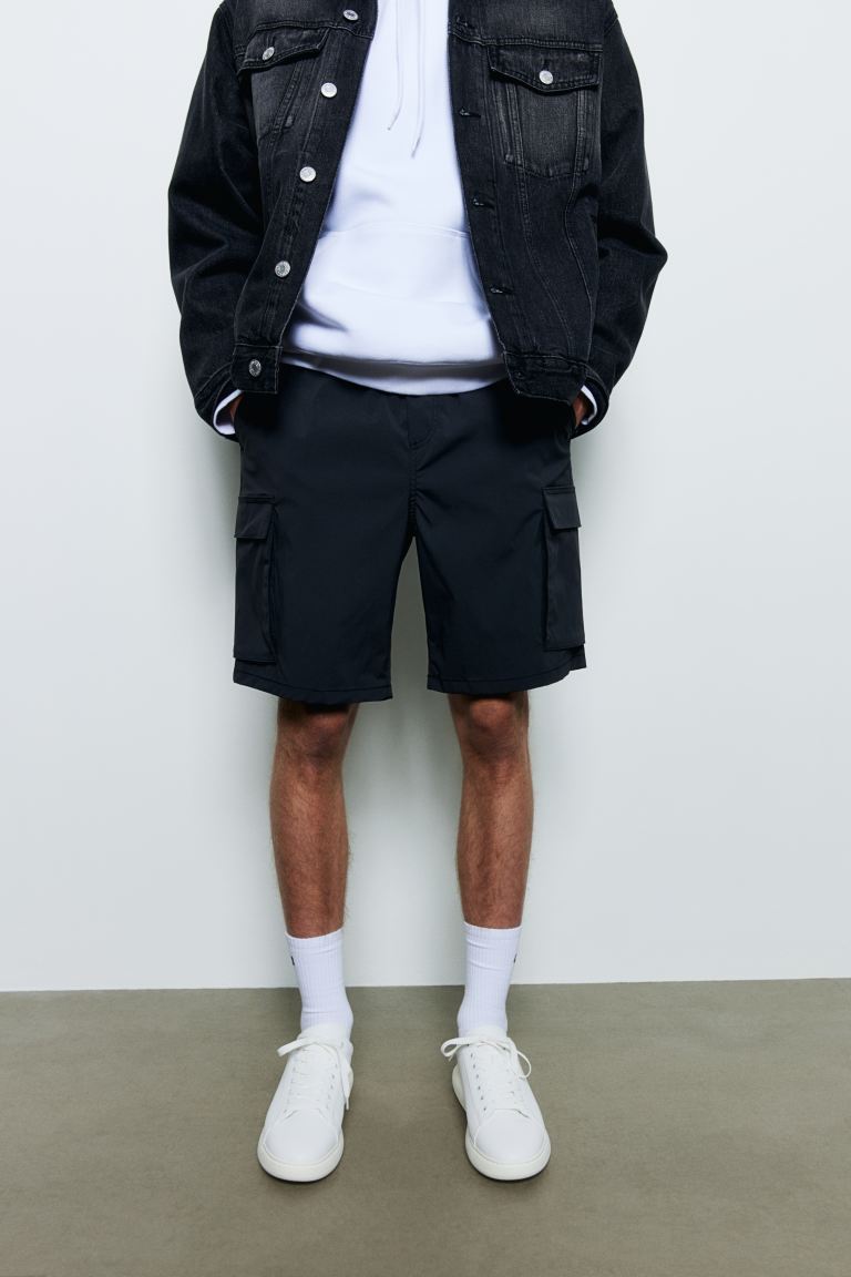 Нейлоновые шорты карго стандартного кроя H&M, серый шорты artem krivda карманы трикотажная пояс на резинке размер xs черный