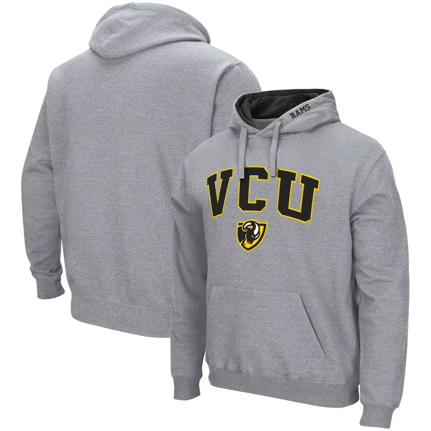 

Мужской серый пуловер с капюшоном VCU Rams Arch и Logo Colosseum