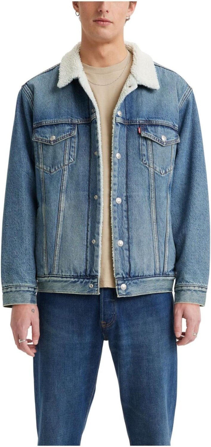 

Куртка Relaxed Fit Sherpa Trucker Levi's, цвет Emerald Bay Sherpa