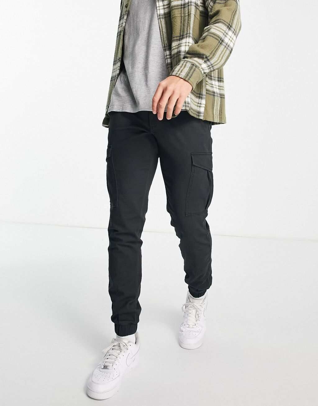 

Черные брюки-карго узкого кроя Jack & Jones Intelligence, Черный