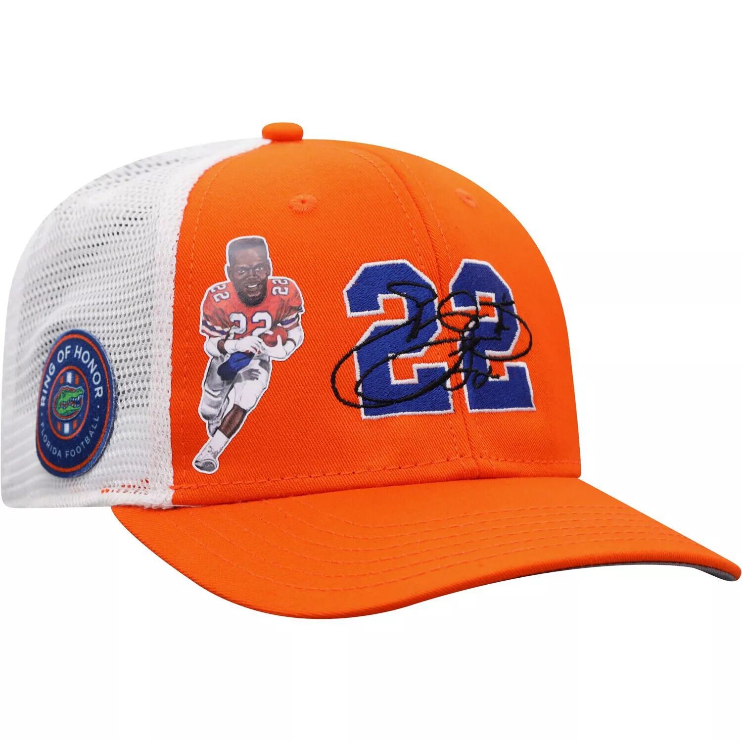 

Мужская кепка Top of the World Emmitt Smith оранжево-белая Florida Gators Ring of Honor Trucker Snapback