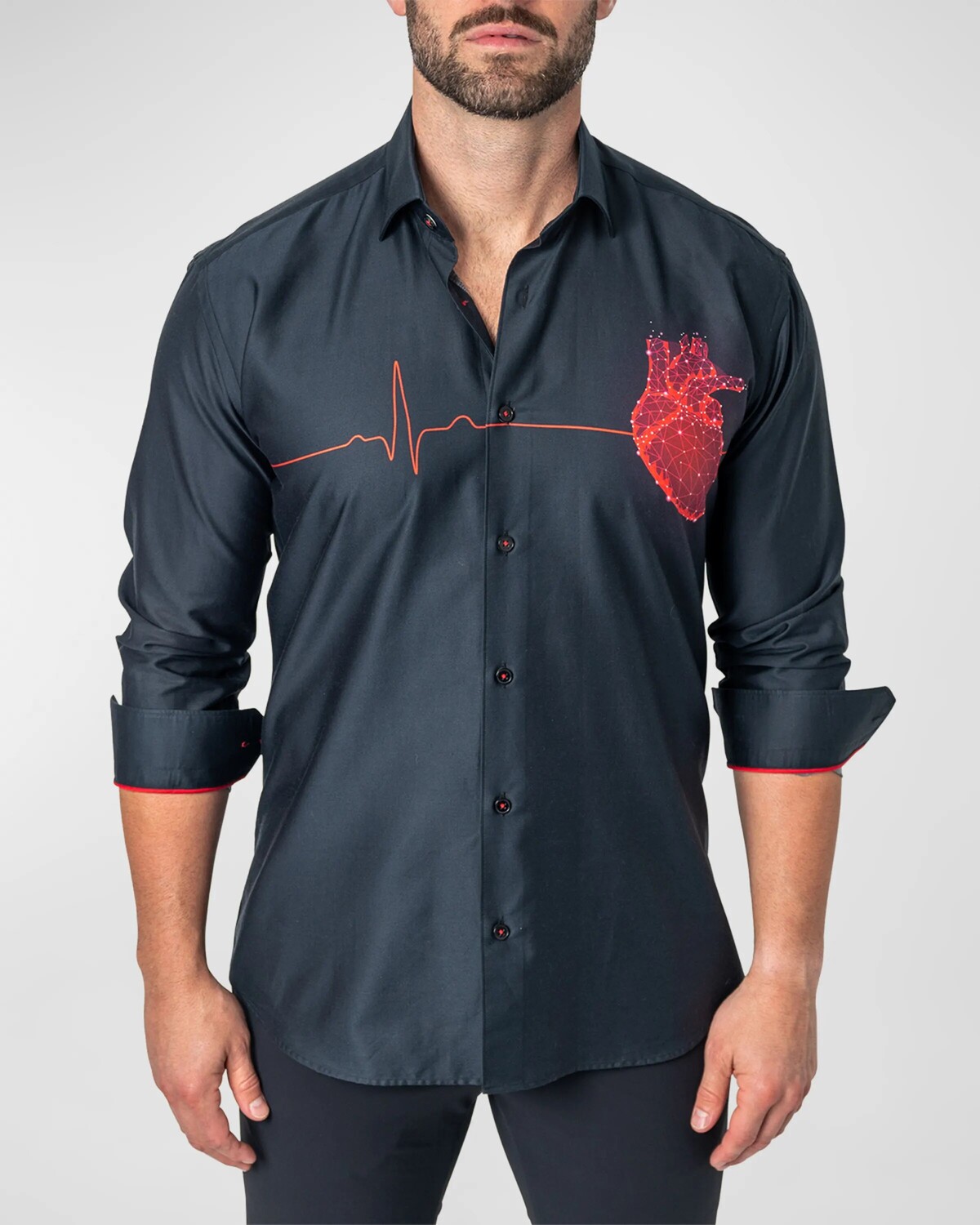 

Мужская спортивная рубашка Fibonacci HeartBeat Maceoo, цвет Black