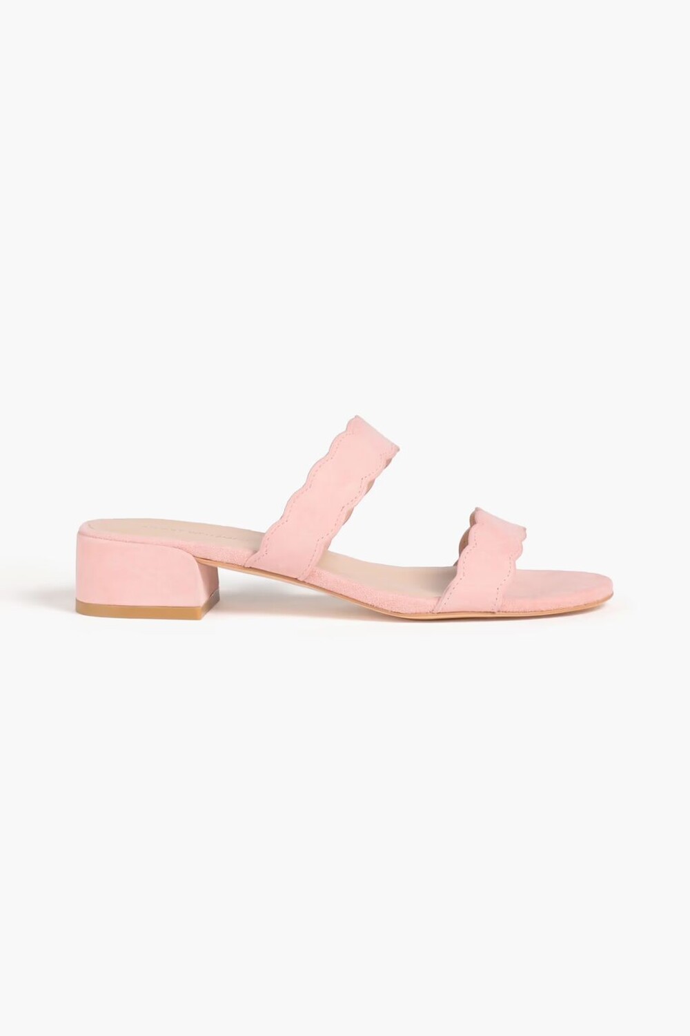 

Замшевые босоножки Santorini с фестонами Stuart Weitzman, цвет Blush