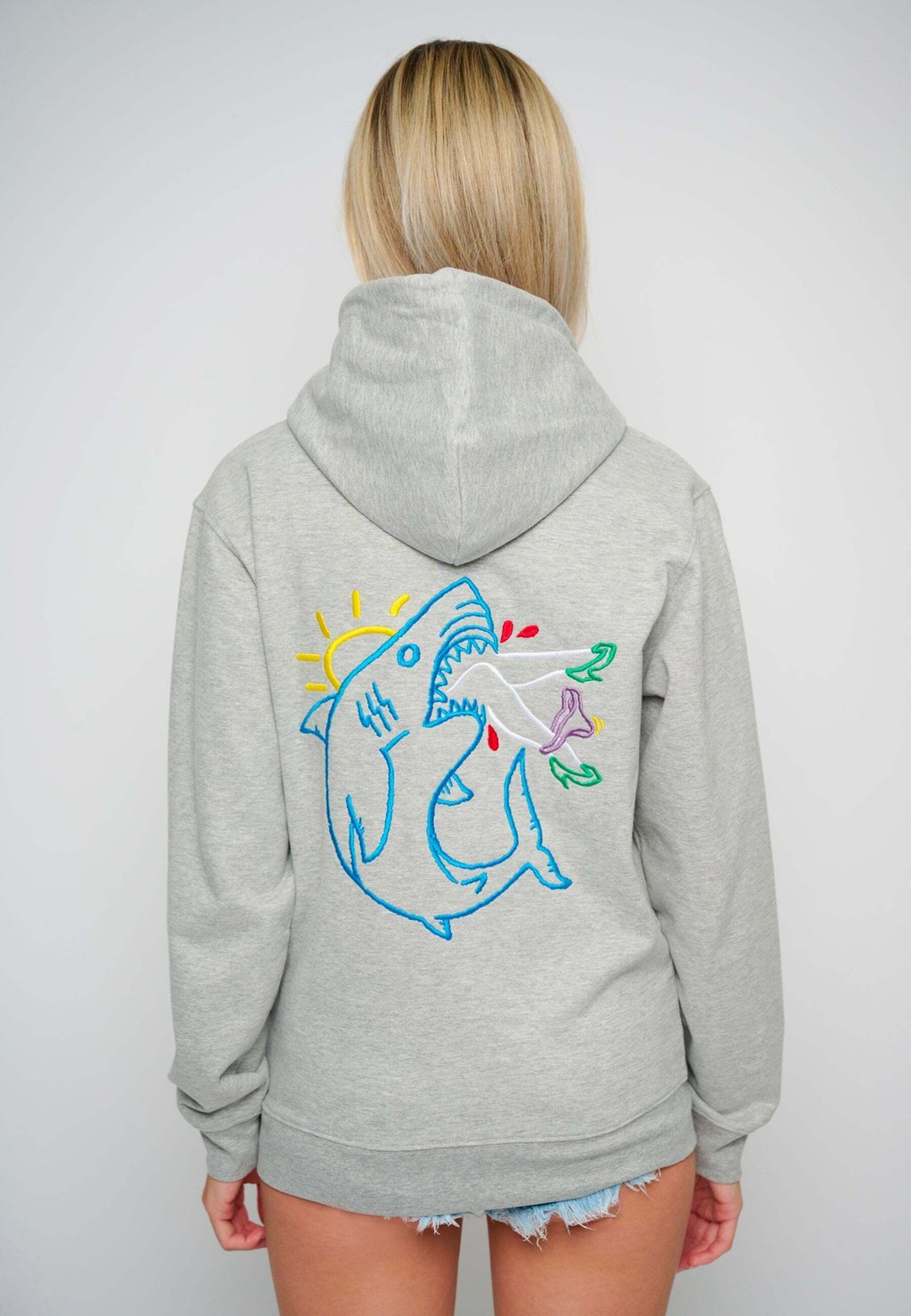 

Толстовка SHARK BACK EMBROIDERY UNISEX Mira Paris, цвет grey