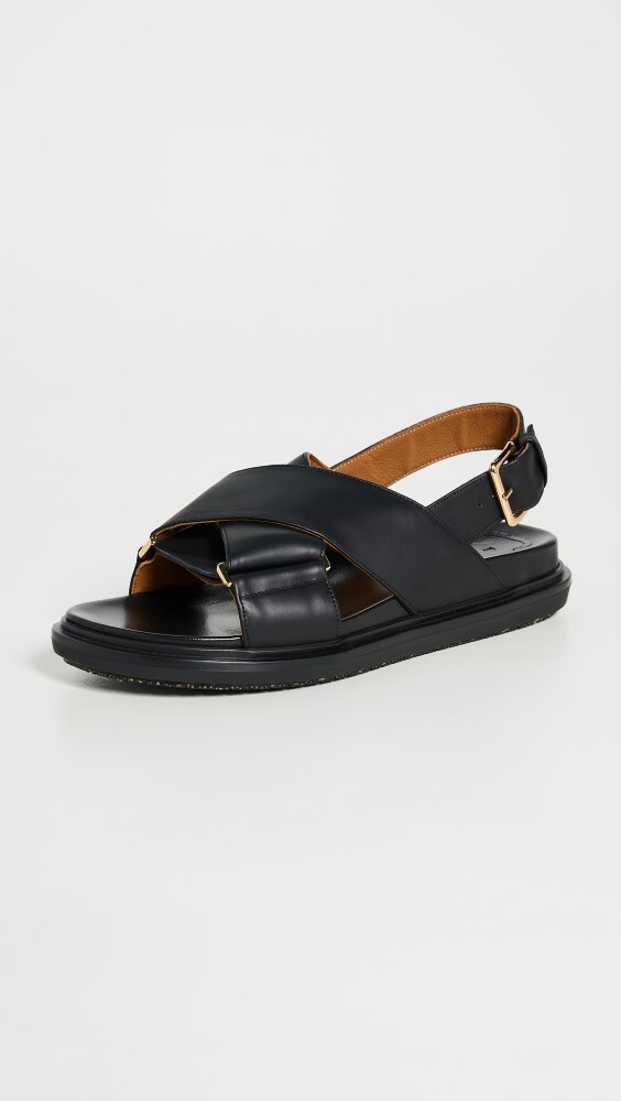

Сандалии Marni Fussbett Crisscross, черный