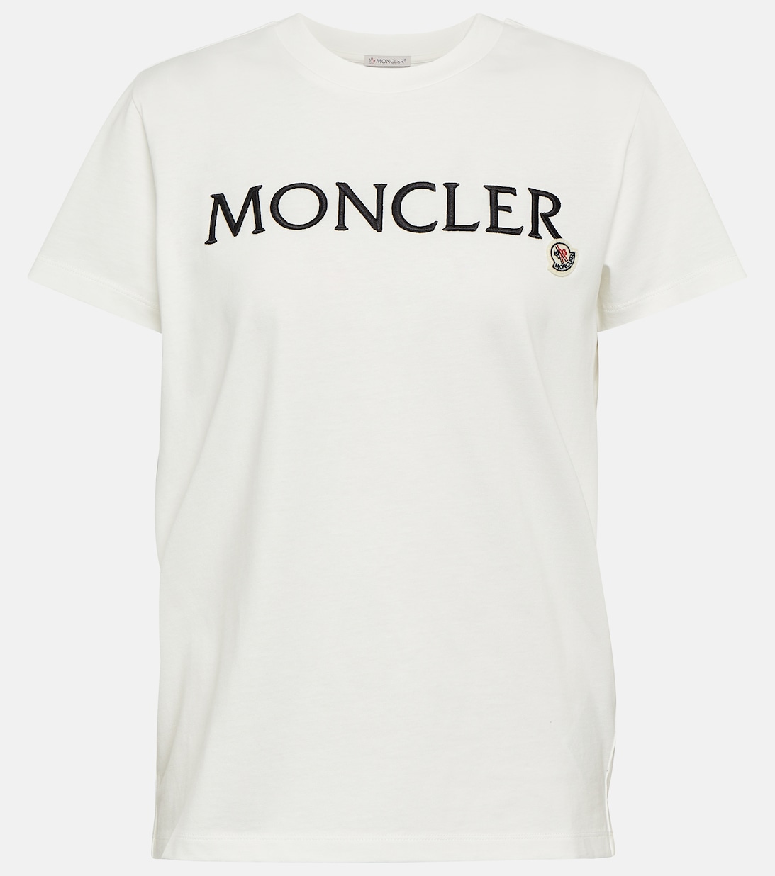 Футболка из хлопкового джерси с логотипом MONCLER, белый футболка из хлопкового джерси с логотипом moncler черный
