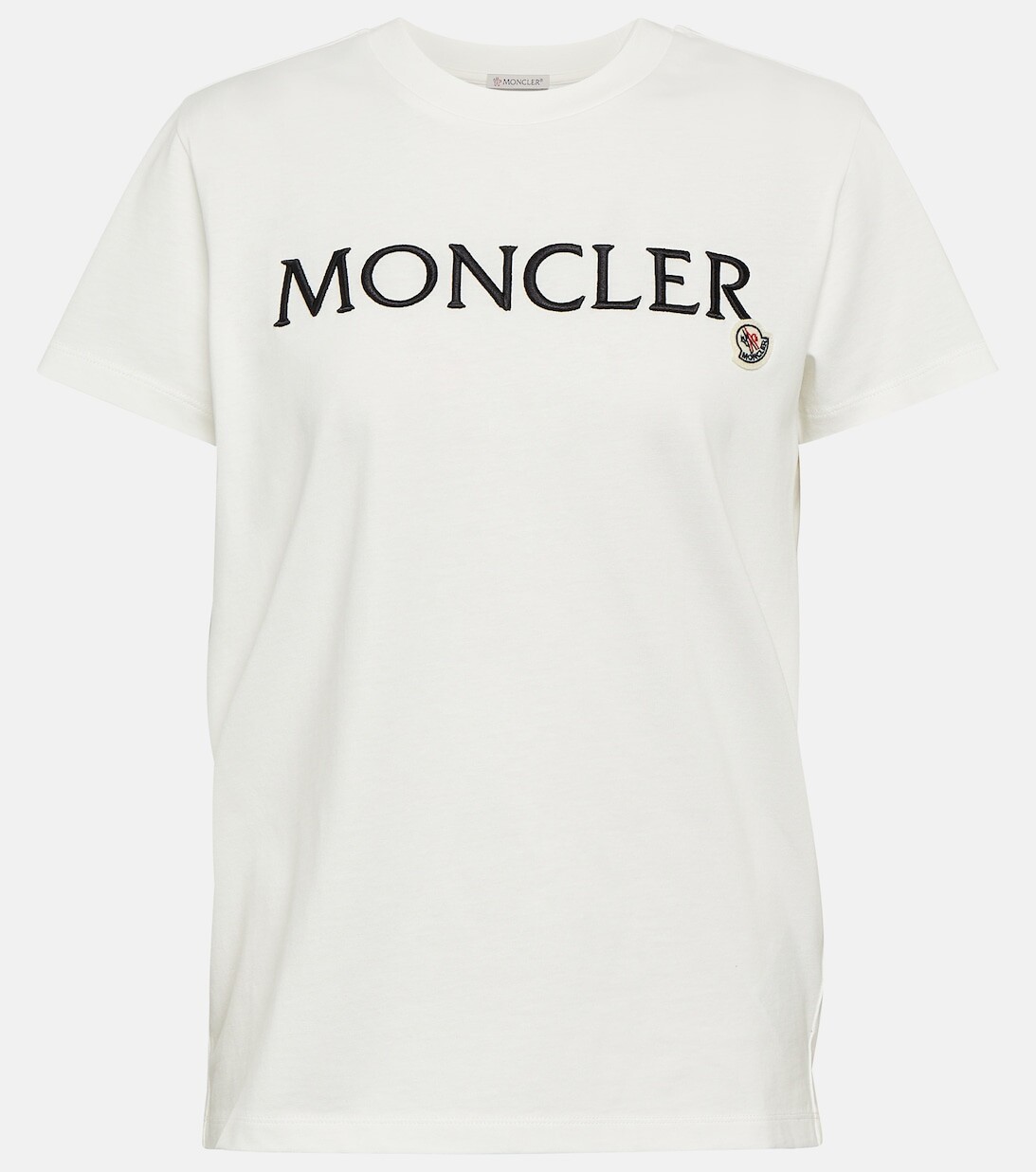 Футболка из хлопкового джерси с логотипом MONCLER, белый