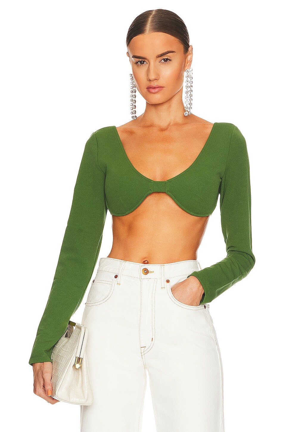 

Топ Atoir x Lara Worthington Long Sleeve Crop, цвет Moss Green