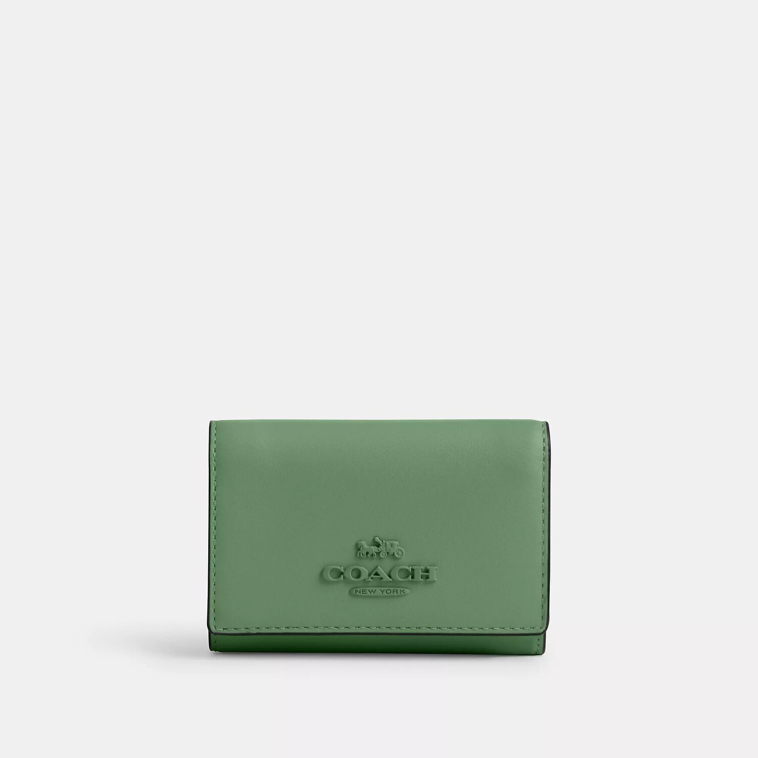 

Микрокошелек Coach Outlet, цвет Silver/Soft Green