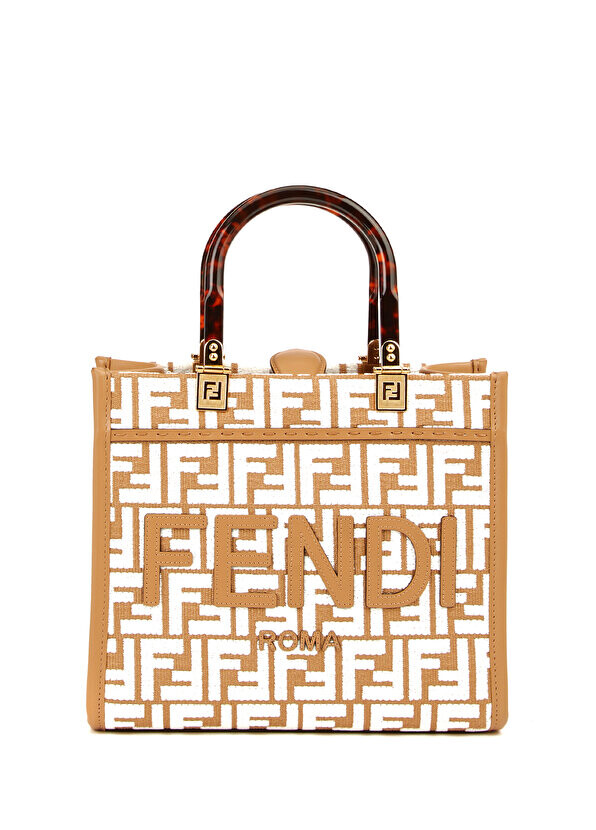 

Женская сумка sunshine с бежевым логотипом Fendi