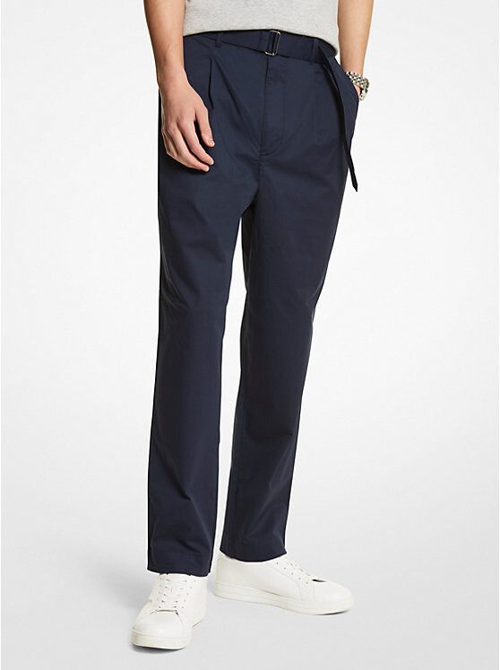 

Брюки из эластичного хлопка с поясом Michael Kors Mens, черный