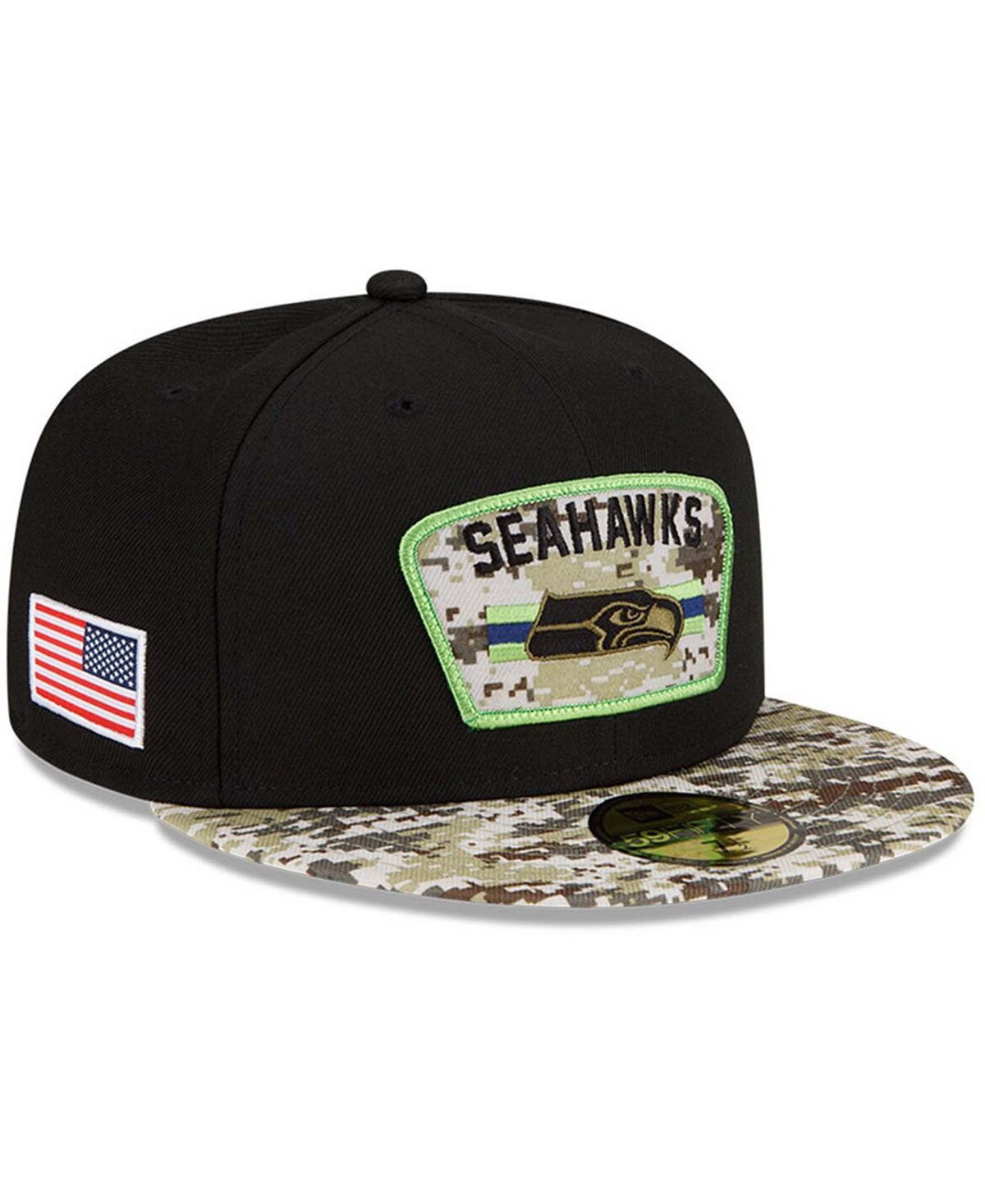 Мужская черная камуфляжная кепка Seattle Seahawks Salute To Service 59FIFTY 2021 59FIFTY New Era костюм зимний daiwa dw 3523 3xl black camouflage