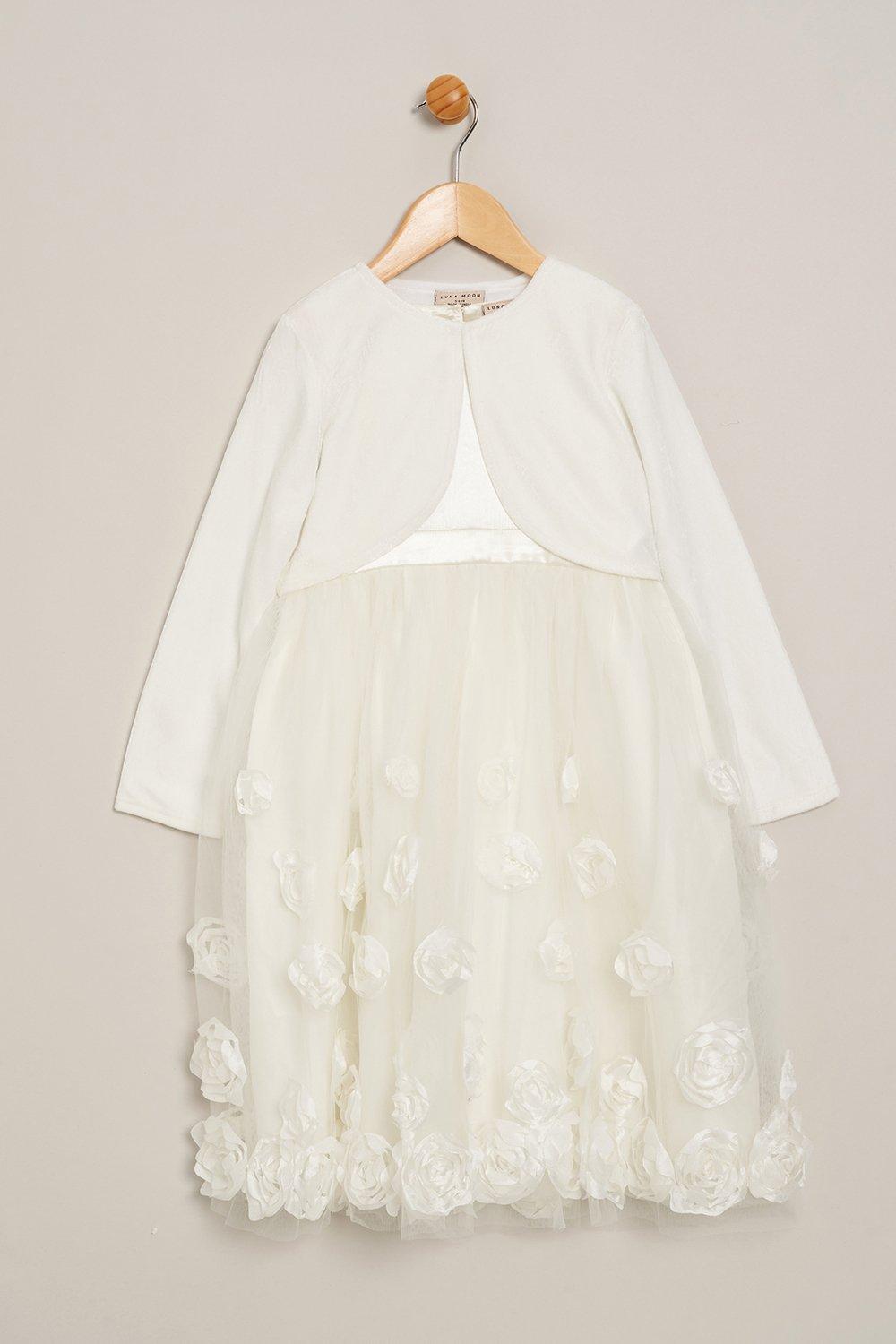 Комплект из 2 предметов: платье и кардиган Miss, белый