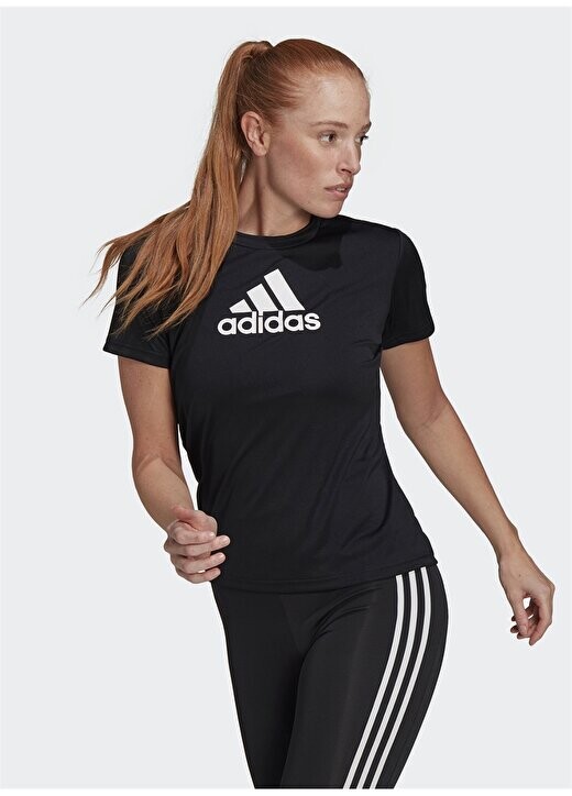 

Женская футболка Crew Neck черно-белая GL3820 W BL T adidas, белый