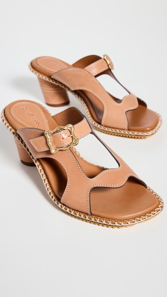 

Сандалии Zimmermann Wavy Mule 65мм, загар