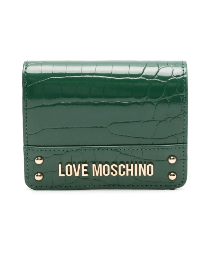 

Кошелек с эффектом крокодила Love Moschino, зеленый
