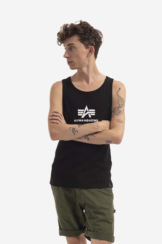 

Хлопковая футболка Alpha Industries, черный