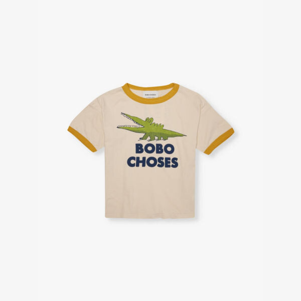 

Футболка из хлопкового джерси с говорящим крокодилом 2-9 лет Bobo Choses, белый
