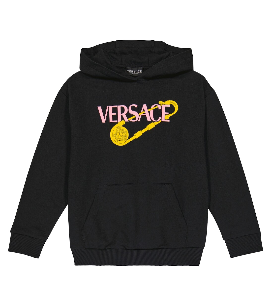 

Худи из хлопка с принтом Versace, черный