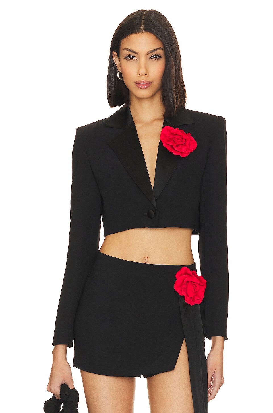 Блейзер Amanda Uprichard X Revolve Romeo, цвет Black & Red Rose