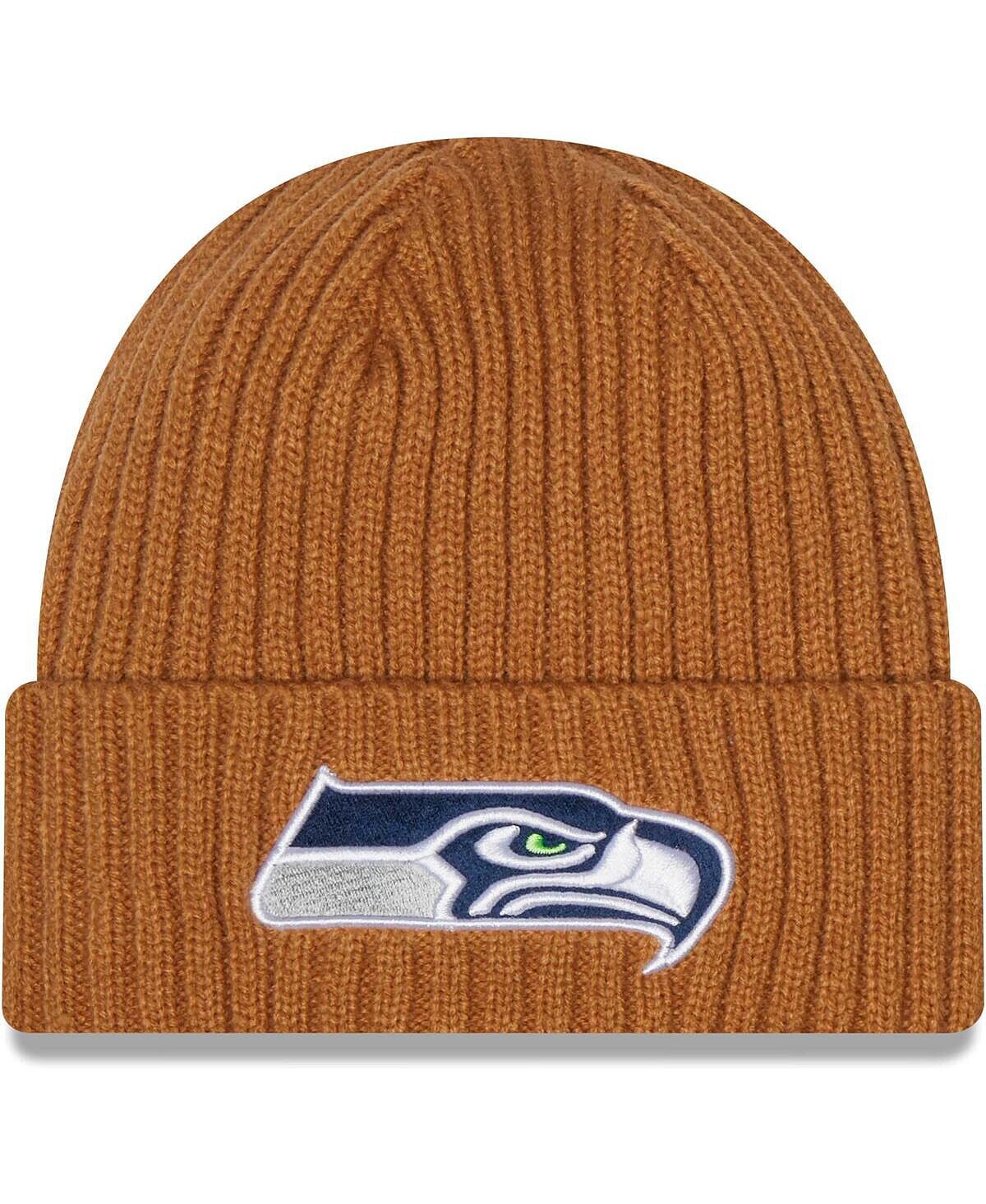 

Мужская коричневая классическая вязаная шапка с манжетами Seattle Seahawks Core New Era