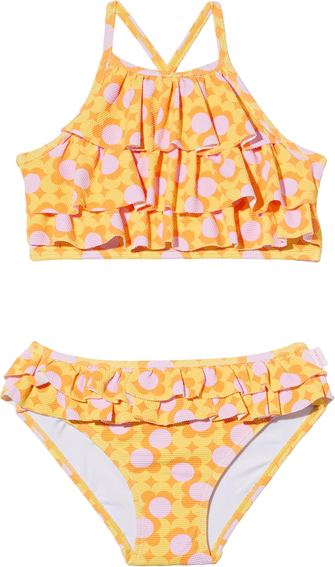 

Купальник Seafolly Kids Retro Blvd Multi Ruffle Bikini, цвет Sunshine