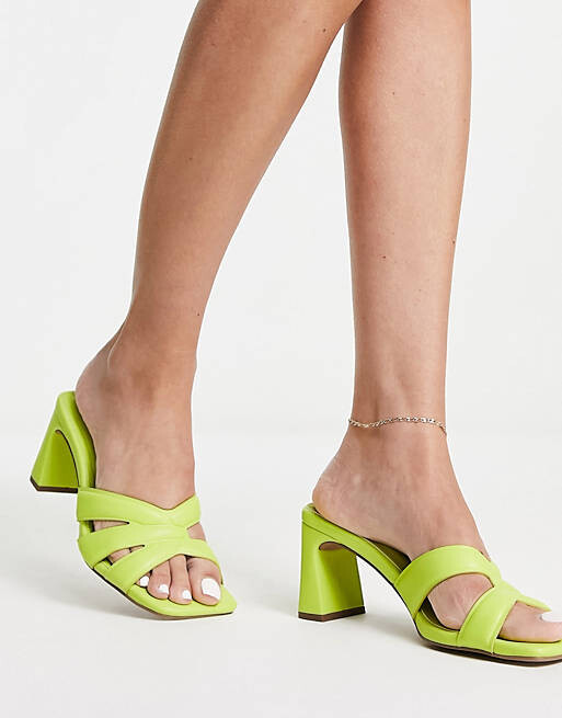

Светло-салатовые босоножки на среднем каблуке ASOS DESIGN Hatley