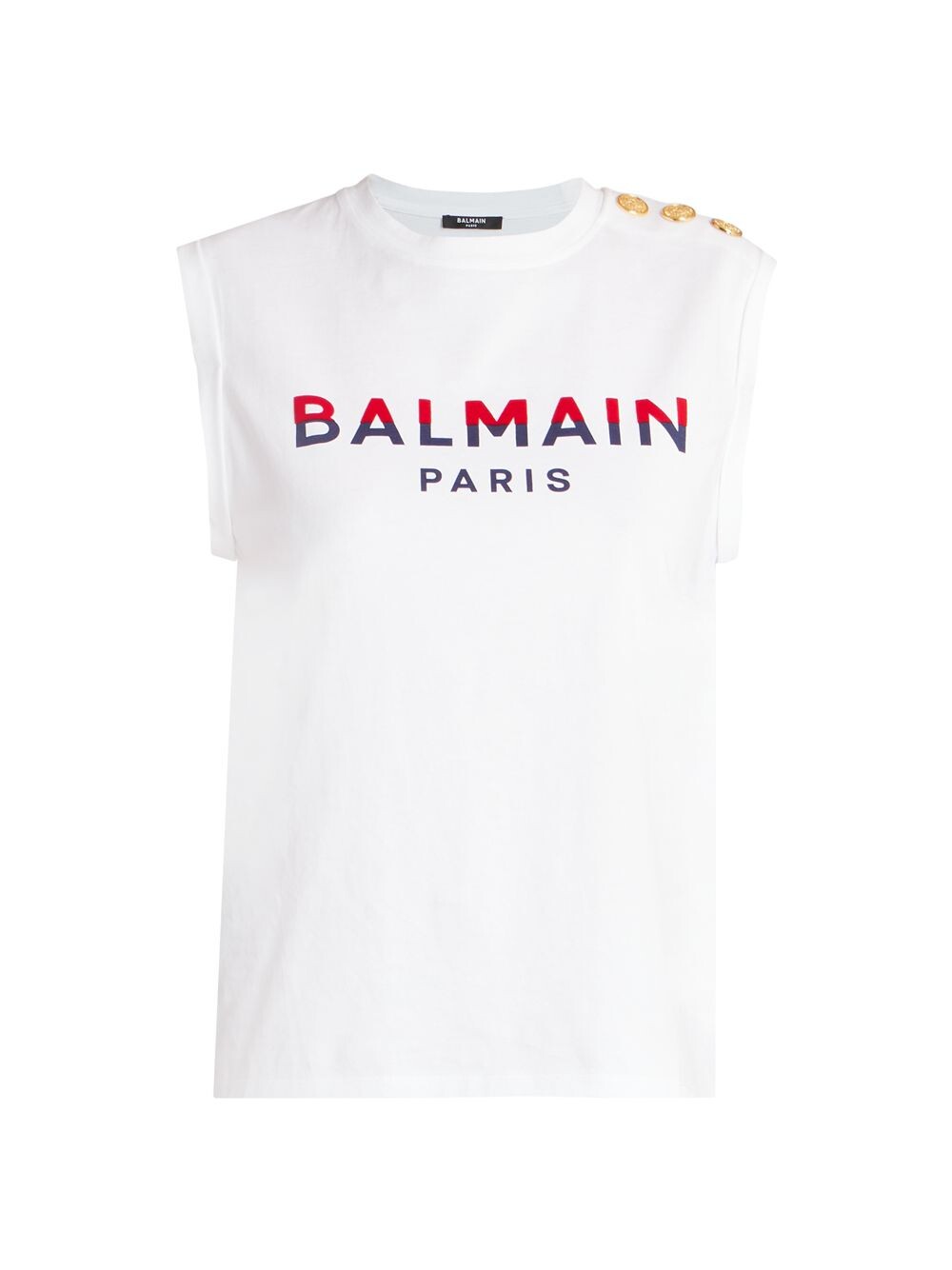 

Майка с логотипом на пуговицах Balmain, белый